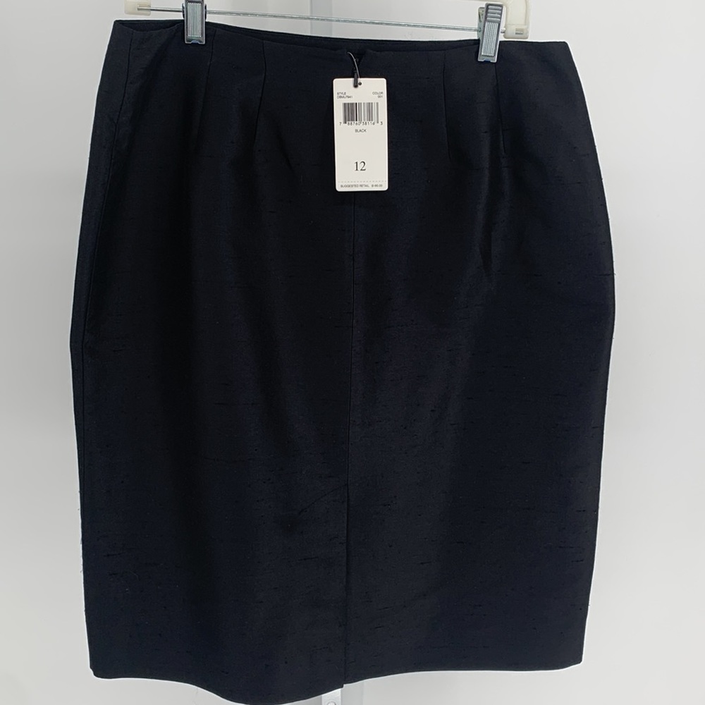 NWT Dana Buchman Black Silk Pencil Skirt Sz 12